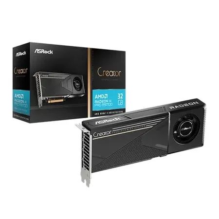 Asrock AMD Radeon AI PRO R9700 Creator 32GB Graphic Card R9700 CT 32G
