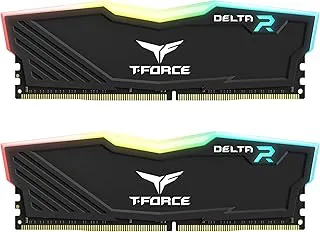 TeamGroup T-Force Delta RGB 2x16GB 3200MHz (3200MT/s) CL16 Black, 32GB DDR4 RAM Kit, Desktop Gaming Memory, Metal Heatsink, ARGB Sync, XMP 2.0, for Intel/AMD CPU, High Performance Low Latency Module