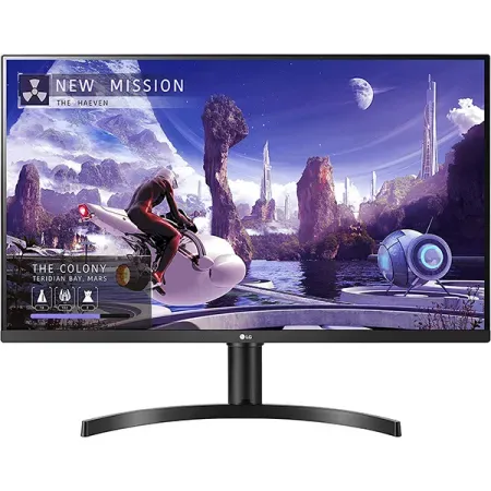 LG 32QN650-B Monitor 32″ QHD (2560 x 1440) IPS Display, sRGB 99% Color Gamut, HDR 10, AMD FreeSync, Dual HDMI Inputs, Height Adjustable Stand – Black