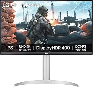 LG 27UP650K-W 27-inch Ultrafine 4K UHD (3840 x 2160) IPS Computer Monitor, 60Hz, 5ms, DisplayHDR 400, Reader Mode, Flicker Safe, HDMI, DisplayPort, Tilt/Height/Pivot Adjustable Stand, White
