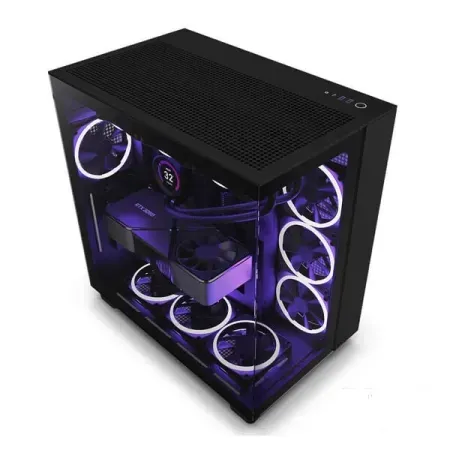 NZXT H9 Flow Dual-Chamber ATX Mid-Tower PC Gaming Case Black