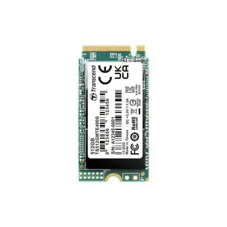 Transcend 512GB | PCIe M.2 SSD 400S | 42mm | MTE400S | 3D NAND Flash | NVMe PCIe Gen3 x4 | up to 2,000/1,100 MB/s | 100 TBW | 5 Yrs. Warranty