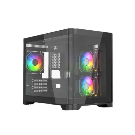 Metta Monk Seafrost Curved Glass Gaming Cabinet – Black