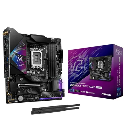 ASRock Phantom Gaming Z890M Riptide WiFi LGA1851 Micro ATX Motherboard