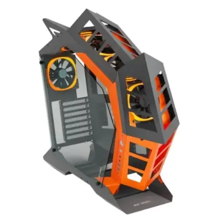 Ant Esports CYPHER G3 Mid-Tower ATX Gaming Cabinet Black & Orange with Pre-Installed 5 ARGB Fans