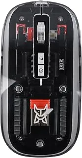 Arctic Fox Clearview Transparent Wireless and Bluetooth Rechargeable Mouse, USB Receiver,LED Battery Magic Silm for Office/PC/Mac/Laptop/Apple/ipad(Black)