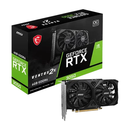 MSI GeForce RTX 3050 Ventus 2X OC 6GB GDDR6 Graphics Card