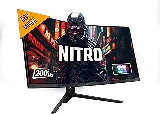 acer Nitro ED343CUR X0 34 Inch UWQHD (3440×1440) 21:9 Curved Gaming Monitor | 200Hz Refresh, 0.5ms Response | AMD FreeSync Premium | HDR10 | RGB Lighting | 2×HDMI 2.0, 2×DP 1.4, Audio Out, Speakers