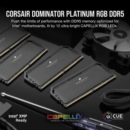 CORSAIR Dominator Platinum RGB 32GB (2x16GB) DDR5 RAM 6000MHz CL36 Desktop Memory