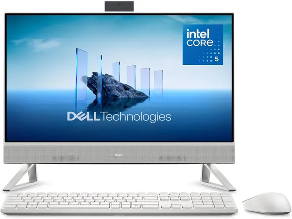 DELL 24 ALL-IN-ONE DESKTOP EC24250-23.8-INCH FHD TOUCH DISPLAY, INTEL CORE 5 PROCESSOR 120U, INTEL GRAPHICS, 16GB DDR5 RAM, 512GB SSD, WINDOWS 11 HOME WHITE