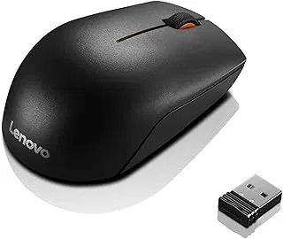 Lenovo 300 Wireless Compact Mouse, 1000 DPI Optical sensor, 2.4GHz Wireless Nano USB, 10m range, 3-button(left,right,scroll) upto 3M left/right clicks & 1yr battery, Ambidextrous, Ergonomic GX30K79401