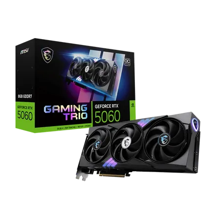 MSI Nvidia GeForce RTX 5060 Gaming Trio OC 8GB GDDR7 Triple Fan Graphics Card