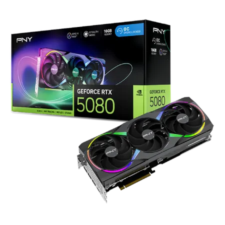 PNY RTX 5080 ARGB EPIC-X RGB OC Triple Fan Graphic Card (VCG508016TFXXPB1-O)