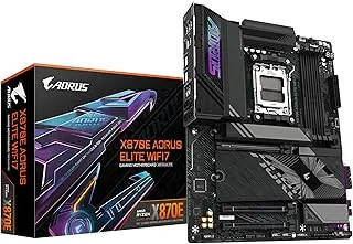 GIGABYTE X870E Aorus Elite WIFI7 AMD Socket AM5 Motherboard, Dual Channel DDR5 4*DIMMs, 4*M.2 Slots, Including 3* PCIe 5.0 x4, 2.5GbE LAN & Wi-Fi 7 with Directional Ultra-high gain Antenna