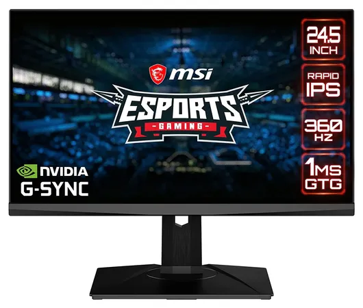 MSI OCULUX 25 INCH NXG253R FHD IPS 360HZ G-SYNC ESPORTS GAMING MONITOR WITH HEIGHT ADJUSTMENT
