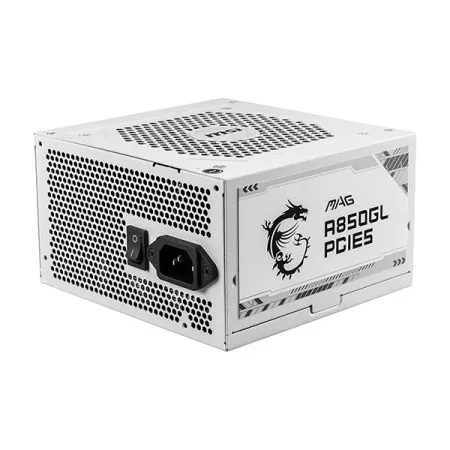 MSI MAG A850GL 850 Watt PCIe5 80 Plus Gold ATX 3.1 Power Supply White