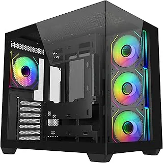 Cooler Master Elite 681 Computer Case- Black |4 X Pre-Installed Reverse Argb Fans|Upto 360mm AIO Support|ATX Motherboard Support |Ready for RTX 50 Series Upto 410mm |Type C Connector