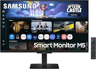 Samsung 27" M5 Smart Monitor with Smart TV Experience|FHD 1920 x 1080|Screen Mirroring|IPS Panel TV Plus|Speakers|Adaptive Sound|Wi-Fi|HDMI|Bluetooth|LS27FM500EWXXL|Black