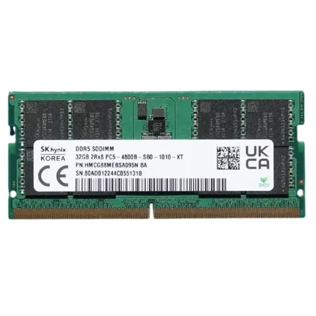 Hynix 32GB DDR5 RAM 4800MHz CL40 262-Pin 2Rx8 SODIMM Laptop Memory (Pulled Out)