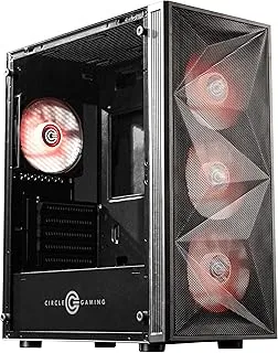 Circle ELEGANTOR M1 Mid-Tower Case | Gaming Cabinet - Black | Support Micro-ATX, ITX | Pre- Installed 3 x 120mm Front and 1 x 120mm Rear ARGB Fans Cabinet (Black)