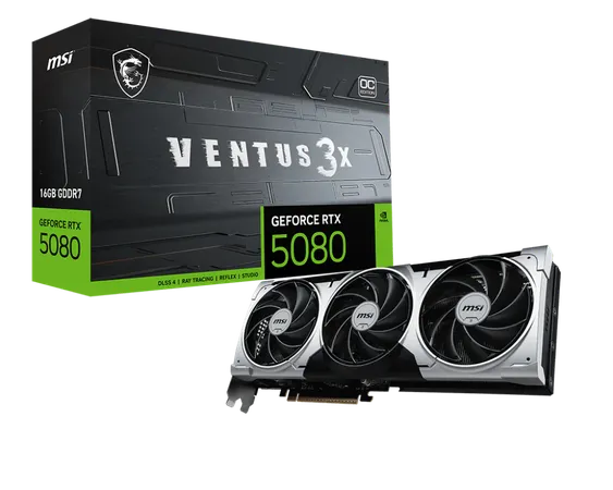 MSI Geforce RTX 5080 Ventus 3X OC Plus 16GB NVIDIA Graphic Card