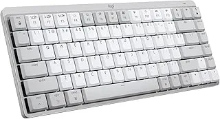 Logitech MX Mechanical Mini for Mac Wireless Illuminated Keyboard with Free Adobe subscription, Low-Profile Performance Switches, Tactile Quiet Keys, Backlit, Bluetooth, USB-C, Apple, iPad - Pale Grey