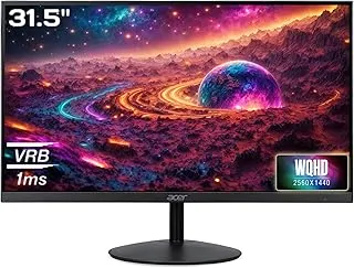Acer SA322QU E 31.5 Inch WQHD IPS Monitor | 100Hz Refresh | 1ms VRB | AdaptiveSync FreeSync & G-SYNC | HDR10 | Ultra-Slim 7.2mm | ZeroFrame | Eye Care | Built-in Speakers | HDMI, DP Ports, Audio Out
