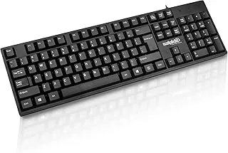 G-103 Wired USB Office Keyboard with 104 Keys, Ergonomic Angled Design, Full-Size Keys for Comfortable Typing, Durable & Spill-Resistant for Daily Office & Home Use