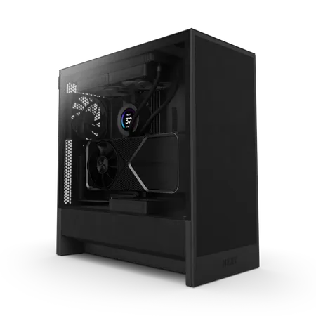 NZXT CHASSIS H5 FLOW (2024) COMPACT MID-TOWER ATX CASE - ALL BLACK - CC-H52FB-01