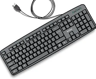 Intex Corona-G Wired Keyboard with 8 Million Clicks| Anti-Slip | Durable and Strong ABS Material | Retractable Stand | UV Coated Keys | 1.2m Cable (Black)