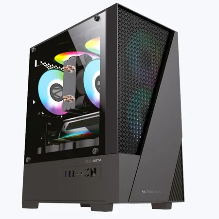 ZEBRONICS Asta RGB MATX Mini Tower Cabinet ( Black )