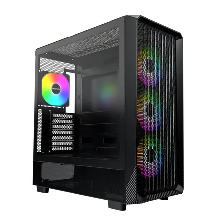 Circle Elegantor X5 ARGB Mid-Tower Computer Case Gaming Cabinet – Black
