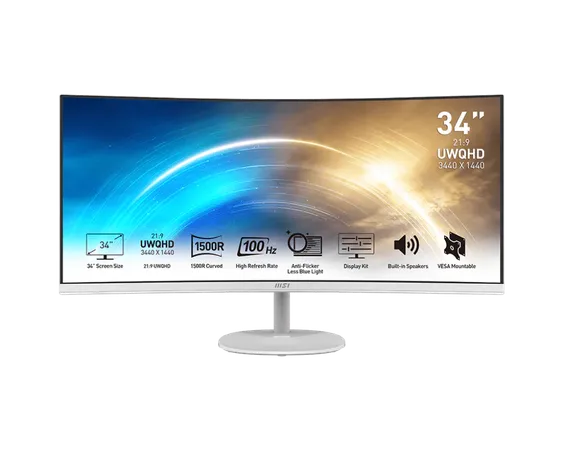 MSI PRO MP341CQ 34inch Curved Business Productivity Monitor
