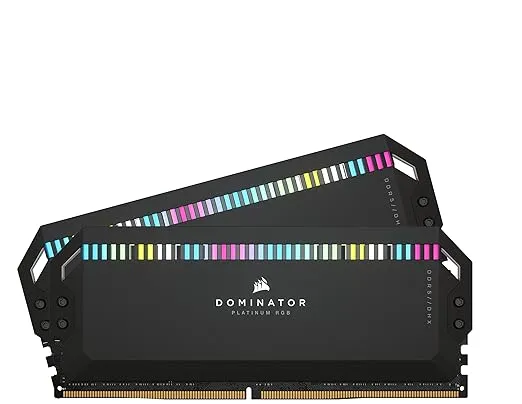 CORSAIR MEMORY CMT64GX5M2B6000C30 DOMINATOR PLATINUM RGB DDR5 RAM 64GB (2X32GB) 6000MHZ CL30 INTEL XMP ICUE COMPATIBLE COMPUTER MEMORY - BLACK