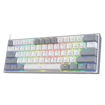 Redragon Fizz K617 Grey and White- RED SWITCH