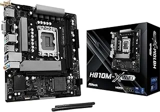 ASRock H810M-X WiFi Micro ATX Motherboard (Intel Socket LGA1851, Supports Intel Core Ultra Processors