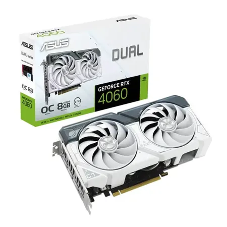 Asus Dual Rtx 4060 Oc White Edition 8Gb Gddr6 Graphics Card (DUAL-RTX4060-O8G-WHITE)