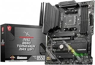 MSI MAG B550 Tomahawk MAX WiFi Gaming Motherboard (AMD AM4, DDR4, PCIe 4.0, SATA 6Gb/s, M.2, USB 3.2 Gen 2, HDMI/DP, ATX, AMD Ryzen 5000 Series Processors)