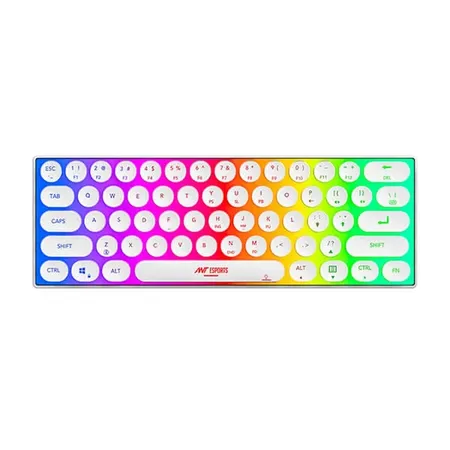 ANT ESPORTS MK1500 Mini Retro 60% Membrane Wireless Gaming Keyboard (White) (Membrane Keyboard) ( MK1500-MINI-RETRO)