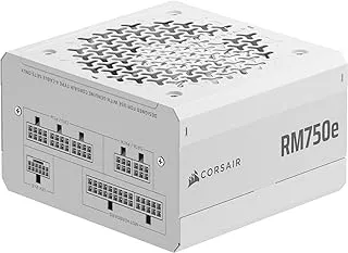 CORSAIR RM750e Fully Modular Low-Noise ATX Power Supply - ATX 3.1 & PCIe 5.1 Compliant - 105°C-Rated Capacitors - Cybenetics Gold Efficiency (White)