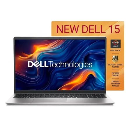 Dell 15, AMD Ryzen 7-7730U, 16GB DDR4, 512GB SSD, FHD, 15.6"/39.6cm, Windows 11, Microsoft Office Home 2024, Platinum Silver Laptop
