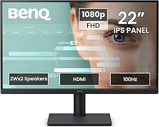 BenQ GW2291 22" IPS 100Hz FHD Eye-Care Monitor |1300:1 Contrast| 5ms GtG| 2Wx2 Built-in Speakers|Ultrathin Bezel |HDMI | VGA | Low Blue Light |Flicker Free| TÜV Rheinland Eye Comfort 2.0 (Black)
