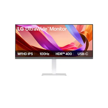 LG 34U530A-W 34" 100Hz UltraWide WFHD IPS Monitor Height Adjustable Stand – White