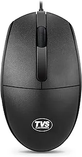 TVS ELECTRONICS Champ M120 Wired Optical Mouse with 1200 DPI Resolutions | 3 Handy Buttons with 1.5 Million Durable Clicks | Fast Moving Scroll Wheel, Plug and Play USB Mouse for Windows/Mac