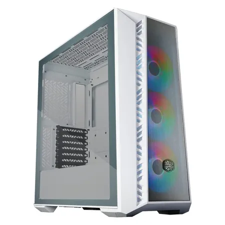 Cooler Master MasterBox MB520 Mesh ARGB E-ATX Mid-Tower Computer Cabinet with Pre-Installed Fans - White
