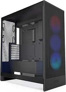 NZXT H7 Flow RGB 2024 Mid-Tower ATX Airflow Case - Includes 360mm RGB Single-Frame Fan Unit | Supports Bottom Fans for Dedicated GPU Cooling - Cable Management - Black - CM-H72FB-R1