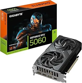 GIGABYTE GeForce RTX 5060 WINDFORCE MAX OC 8GB GDDR7, PCIe 5.0 Graphics Card – Blackwell DLSS 4, 3840 CUDA Cores, 2512 MHz Boost Clock, 128-bit, HV Fans