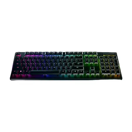 RAZER DeathStalker V2 Pro RGB Full Size Wireless + Bluetooth Low Profile Gaming Keyboard (White) (Clicky Optical Purple Switch)