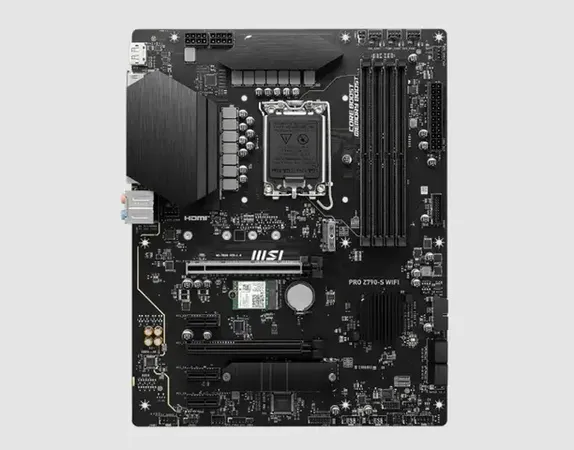MSI PRO Z790-S WiFi Motherboard, ATX - Supports 14th/13th/12th Gen Intel Core Processors, LGA 1700 - DDR5 Memory Boost 6600+MHz/OC, PCIe 5.0 x16 Slot, M.2 Gen4 Slots, Wi-Fi 6E, 2.5G LAN