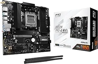 ASRock AMD B850M Pro A WiFi 6E Socket AM5 Ryzen DDR5 8000 MHz 256GB Micro ATX Motherboard M.2 SATA3 6.0 Gb/s PCIe 5.0 B850